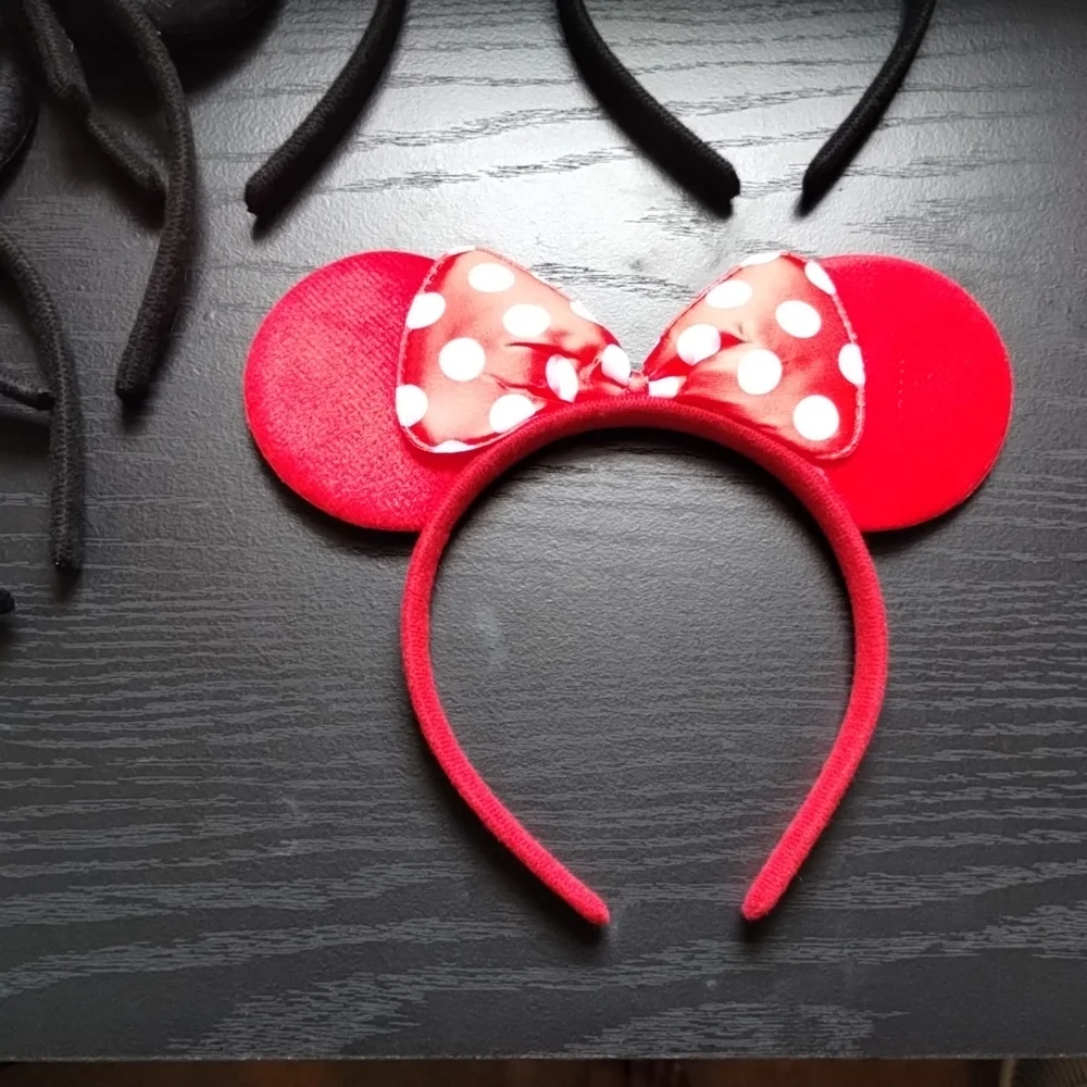 Red and Black Mouse Ears Headband